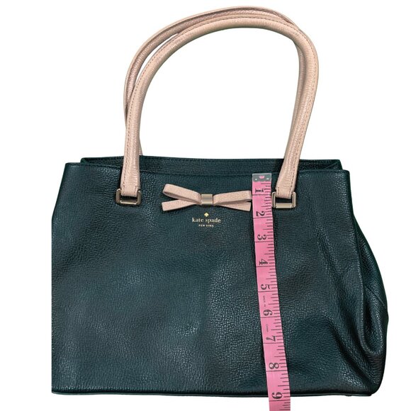 Kate Spade Henderson Street Maryanne Tote Black Leather w/ Cream Bow and Handles - Picture 8 of 11